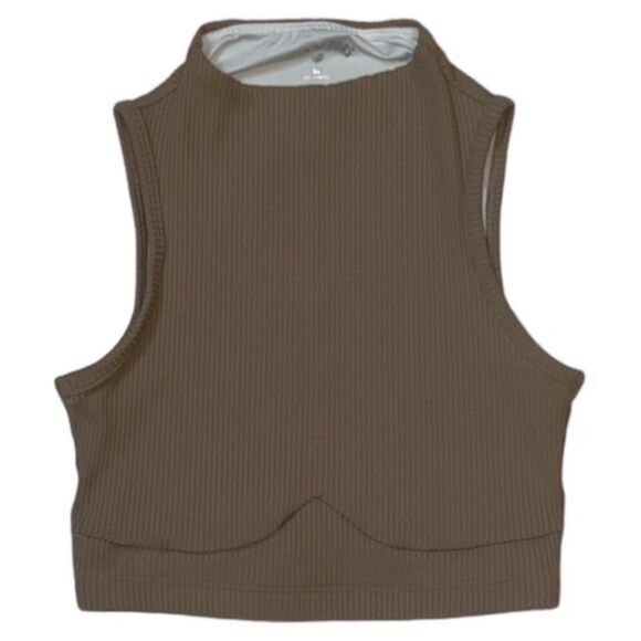 Ribbed Mock Neck Bra Size XS Light Brown NWOT - Picture 5 of 9